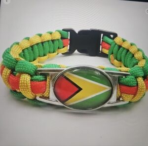 Guyana Flag Paracord Emblem Bracelet